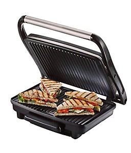 Prestige PEG 1.0 1500 W with Detachable Oil Collector Electric Grill Sandwich Maker(Silver and Black) price in .