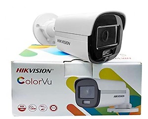 HIKVISION 2MP ColorVu Bullet Camera DS-2CE10DF0T-PFS IP67 White Wired 1Full HD 1080p price in India.