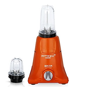 Rotomix 1000-watts Mixer Grinder with 2 Bullets Jars (530ML and 350ML) EPMG447,Color Orange price in India.