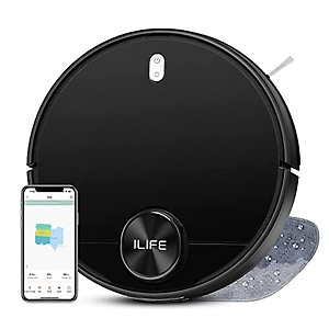 ILIFE A11 Robotic Vacuum Cleaner,Powerful Suction,Customized Schedule Cleaning,Ideal For Hard Floor,Low Pile Carpet,Vacuum&Mop,Black price in India.