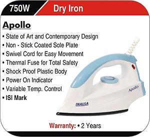 Inalsa Apollo Dry Iron price in India.