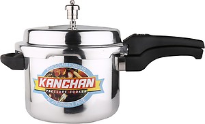 Kanchan Classic Aluminum Pressure Cooker With Outer Lid And Gas Stove Compatible In Silver Color with 5 Litres Capacity For Healthy Cooking and 5 Years Warranty price in India.
