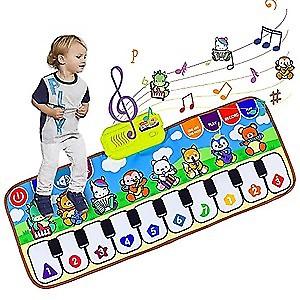 PATPAT® Kids' Piano Mat, Musical Mat Piano Keyboard Play Mat Floor Music Mat for Toddlers, Early Educational Music Toys Gift for Boys Girls 1-3 Years Old (11.8x31.5 inch)
