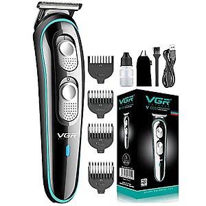 VGR V-055 Professional Cordless Rechargeable Beard Trimmer Hair Clippers for Men with Guide Combs Brush, Black price in India.