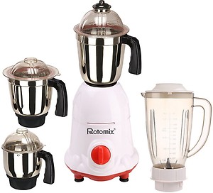 Rotomix 600 Watts Combo pack 4 Jars Mixer Grinder Plus 1 Chopper Free price in India.