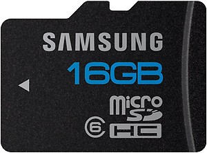 Samsung MicroSDHC 16GB Class 6 Memory Card price in India.