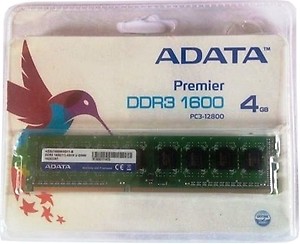 ADATA Premier DDR3 4 GB PC DRAM (AD3U1600W4G11-B/AD3U1600W4G11-R) price in India.