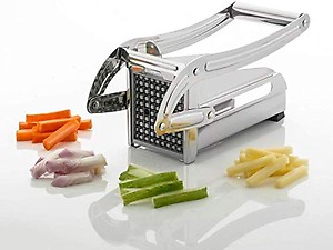 DIVYRUTI Stainless Steel French Fry Cutter with 2 Interchangeable Cutting Blades for Carrots and Cucumbers price in India.