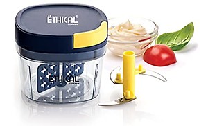 Ethical Plastic 2 in 1 Premium Vegetable & Dry Fruits Handy Chopper 650ML with Whisker & 3 Blades ( Blue) price in India.