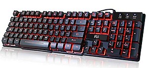 Rii K100 3-LED Colors wired Mechanical feeling Gaming Keyboard price in India.