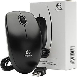 Logitech B100 Wired Optical Mouse  (USB, Black) price in .