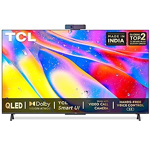 TCL 138.7 cm (55 inches) 4K Ultra HD Certified Android Smart QLED TV 55C725 (Black) (2021 Model) | With Video Call Camera