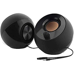 Creative Pebble 2.0 USB-Powered Desktop Speakers with Far-Field Drivers and Passive Radiators for PCs and Laptops (Black) price in India.