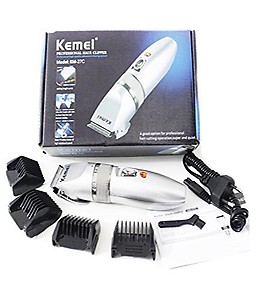 Kemei Men&#x27;s Rechargeable Beard Trimmer Runtime: 0 Trimmer for Men  (Silver) price in India.