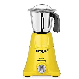 Rotomix 750W Mixer Grinder with 1 Multipurpose Leak-Proof Stainless Steel Jar (Medium) MANX01, Yellow price in India.