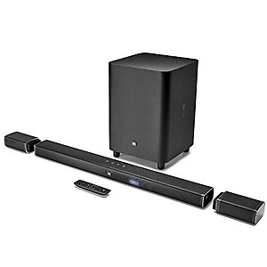JBL Bar 5.1, Truly Wireless Home Theatre with Dolby Digital DTS, 5.1 Channel 4K Ultra HD Soundbar with 10"(25cm) Subwoofer for Extra Deep Bass, HDMI ARC, Bluetooth, AUX & Optical Connectivity (510W) price in India.