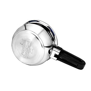 Pristine 18/8 Stainless Steel Tri Ply Induction Base Outer Lid Handi Pressure Cooker with Tadka Pan- 280ml(2.5 litres, Silver) ISI Marked price in India.