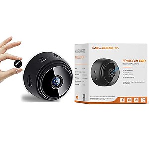 Asleesha WiFi Magnet Camera, HD Mini Camera Wireless WiFi 1080P Home Security Nanny IP Ball Cam with Motion Detection Night Vision Camera 1-Piece price in India.