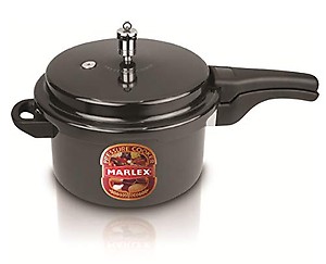 Marlex Maestro Aluminum Hard Anodized Outer Lid Pressure Cooker, Black (7.5 Liters) price in India.