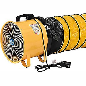 Global Industrial Portable Ventilation 12" Fan with 32' Flexible Ducting, Pack of 1 Yellow price in India.