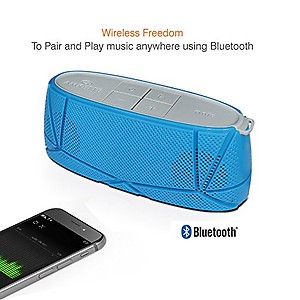 Amkette Trubeats Sonix Hi-Fidelity Bluetooth Portable Speaker with Mic, 9W Output, 8 Hours Playback, Rechargeable, NFC, AUX, Micro SD Card for Smartphone, Tablets & Laptops (Blue-Grey) price in India.
