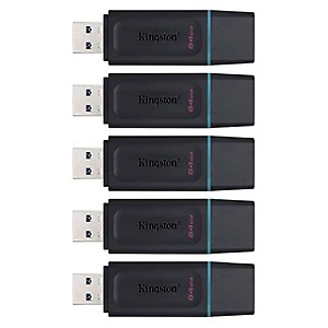 Kingston 64GB DataTraveler Exodia Flash Drive - DTX/64GB (5 Pack) w/ USB 3.2 Gen 1 Type-A Connection, Max Throughput of 5 Gb/s Plus Xpix Bundle Including a Microfiber Cleaning Cloth price in India.