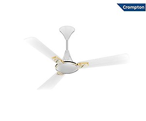Crompton New Aura Designer 3D Anti-Dust Ceiling Fan with Duratech Technology - 1200 mm (Lotus Pearl White) price in India.