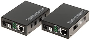 Hanutech Fiber To Ethernet RJ45 Media Converter 10/100Mbps Base-Tx To 100Base-Fx SMSF 20KM-1 Pair,Black price in India.