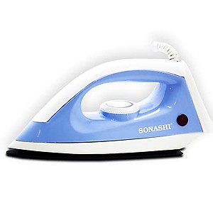 Sonashi Dry Iron SDI-6018T 1000W Lite Weight Dry Iron Box Advance Soleplate coating - Blue with 2 years Warranty price in India.