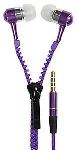 Earphone Metal Zipper Style in-Ear Head ZT12118 Purple Color price in India.