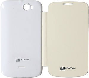 Top Quality Micromax Smarty A65 Flip Cover White price in India.