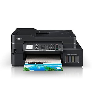 Brother MFC-T920DW Auto Duplex Printer - Print, Scan, Copy, Fax, ADF, WiFi/LAN/USB, Print Up to 15K Pages in Black and 5K in Color Each for (CMY), Get an Extra Black Ink Bottle, Free Installation price in India.