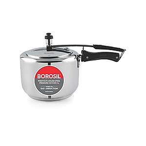 Borosil Presto Induction Base Stainless Steel Inner Lid Pressure Cooker, 3L price in India.