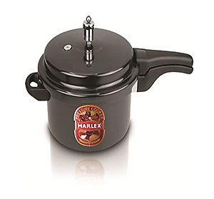 Marlex Maestro Aluminum Hard Anodized Outer Lid Pressure Cooker, Black (12 Litres) price in India.