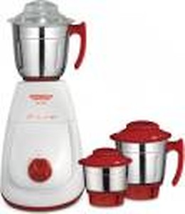 Maharaja Whiteline Joy Max Mixer Grinder 750W Mixer Grinder with 3 Jars, White & Silver | Jar Flow Breaker | Food Grade Safe | Over Load Protector | 5 Year Motor Warranty (White) price in India.