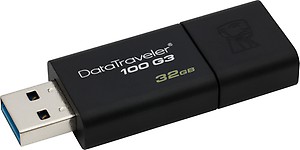 Kingston DataTraveler DT100G3 128GB USB 3.0 Flash Drive (Black) price in India.