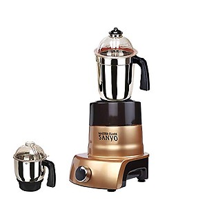 Masterclass Sanyo 1000 Watts Prst Golden Mixer Grinder with 2 Jar (1 Large Steel Jar, 1 Chutney Jar) Made in India price in India.