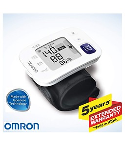 Omron HEM 6181 Fully Automatic Wrist Blood Pressure Monitor with Intelligence Technology, Cuff Wrapping Guide and Irregular Heartbeat Detection for Most Accurate Measurement (White) price in India.