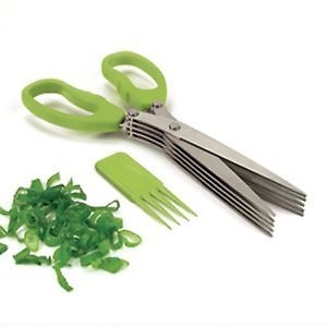 SHOPO (LABEL) Multifunction 5 Blade Stainless Steel Scissor with Cleaning Brush For Home and Kitchen price in India.