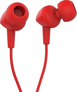 JBL C100SI Wired In Ear Headphones with Mic, JBL Pure Bass Sound, One Button Multi-function Remote, Premium Metallic Finish, Angled Buds for Comfort fit (Red) price in India.