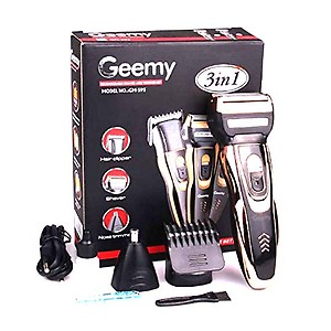 Bamchak GEMIE GM-595 Shaver trimmer beard nose ear hair 3 in 1 cordless trimmer zero machine grooming kit system (Multi-color) price in India.