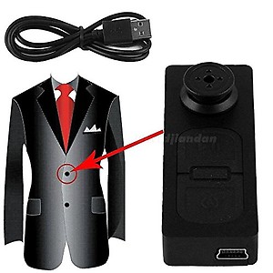 Spy Camera Mini Pocket Button .Hidden Spy Video Camera with Motion Detection 1280x480p HD. Recording (Black) price in India.