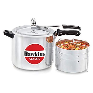 Hawkins Classic Aluminium Inner Lid Pressure Cooker with Separators, 10 Litre, Silver (CL11) price in India.