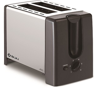 BAJAJ BAJAJ ATX 3 750 W Pop Up Toaster  (Silver and black) price in .