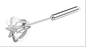 Shree Creation Stainless Steel Hand Mixi Manually Mixi Egg Whisk Beater Steel Pipe Ravai Free Semi Automatic Stainless Steel Egg Beater Lassi/Butter Milk Maker/Mixer Hand Blender/Rawai price in India.