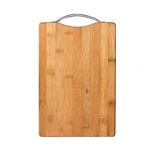 GION Wooden Cutting Board for Vegetable Non-Slip Wooden Bamboo Cutting Board with Antibacterial Chopping Board for Kitchen with Stainless Steel Handle price in India.
