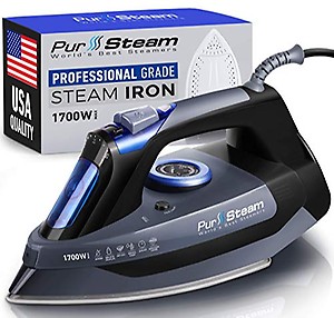 Professional Grade 1700W Steam Iron for Clothes with Rapid Even Heat Scratch Resistant Stainless Steel Sole Plate, True Position Axial Aligned Steam Holes, Self-Cleaning Function price in India.