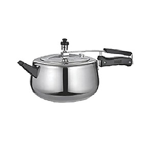 Quba Induction Base Aluminum Pressure Cooker 5 Litre with Inner Lid, Silver (ISI Certified) price in India.