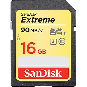 SanDisk Extreme 16 GB MicroSDHC Class 10 90 MB/s Memory Card