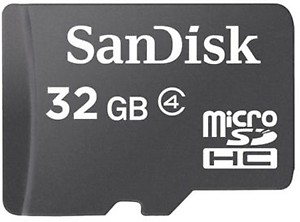 SanDisk 32GB Class 4 microSDHC Flash Memory Card (SDSDQM-032G-B35) price in India.